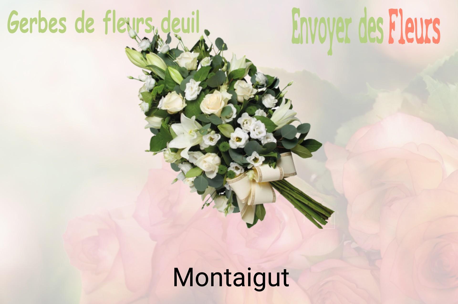 Gerbe de fleurs de deuil livrée à Montaigut